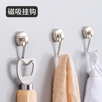 Magnetic adhesive hook non-perforated anti-theft door refrigerator strong magnet small adhesive hook door rear magnet magnet magnet hook