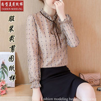 Spring new long sleeves lace blouse 100 lap snow spinning undershirt t-shirt paper-like dress boilerplate tailoring