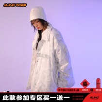 BJHG homemade reckless winter smoke print jacket men and women tide phantom letter High Street couple jacket Special