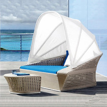 Custom Outdoor Lying Bed Terrace Hotel Patio Garden Casual Sofa Reclining Fashion Creativity With Shed Beach Round Bed