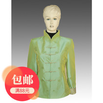 Traditional culture Chinese style lady clothing Autumn New Chinese style Tang suit Lady national style green embroidered top