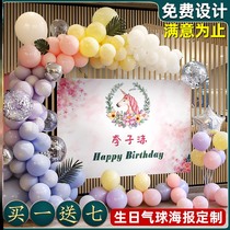 Boys and girls birthday party decoration decorations Baby scene party dress Happy girl theme background wall balloons