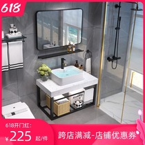 Modern simple light luxury style bathroom cabinet combination Marble smart mirror cabinet Wash basin Bathroom sink wall-mounted