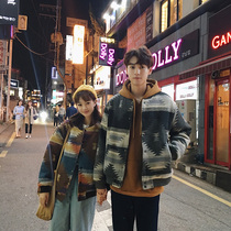 YourMore Autumn Winter National Wind Day Ensemble Retro Collision Color Warm Lovers Cotton Clothes Men And Women Han Edition Jacket Cotton Clothing Tide