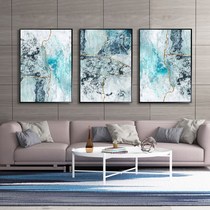 Hand Painted Oil Painting Modern Corridor Gold Leaf Beach Light Lavish Decoration Painting Sofa Background Wall Mural Living-room Triptych