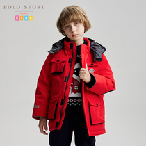 Polosport Boys Down Clothes 2022 Winter New Delivery Fashion Warm Link Top in the Large Childs Costume