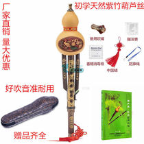 Natural Zizhu gourd silk Adult primary school students children down B tune C tune A full set of beginners self-study zero-based musical instruments