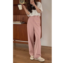 YouZIQI Pants 2022 New Hundred Waist High Waist Light Light Casual Pink Suite pants
