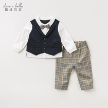 David Bella childrens clothing autumn boys fake two-piece suit Baby formal two-piece suit Childrens gentleman suit
