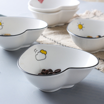 Thai nostalgia creative love-shaped dishes Ceramic salad bowl Rice bowl Couple small soup bowl snack bowl zakka239
