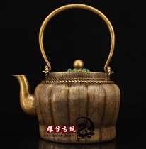 Tea art handmade copper pot kettle boiling tea copper pot antique copper pot old copper pot wine wine pot jug pot