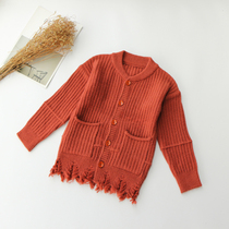 Girl Child Sweater New Childrens Sweater Dressed Baby Round Knitted Sweater Costume Little Girl