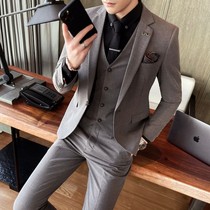 Brand mens spring new casual suit young mens suit Korean slim slit British style business suit