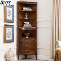American retro triangle cabinet Living room corner cabinet Bedroom corner decoration cabinet Corner wine cabinet locker Bedroom cabinet