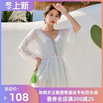 2021 new fashion sexy steel tray bikini flat corner blouse belly slim three-piece Seaside swimsuit