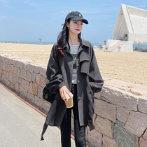 Gray short-clothes coat female spring and autumn 2021 new Korean version loose little man casts early autumn popular coat