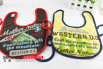 Japanese original imported set of 2 saliva towel bib rice clothes 2 sides can be used with waist tether