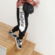 Boys casual pants 2020 Spring childrens clothing Korean side letter sports pants baby spring and autumn feet pants tide