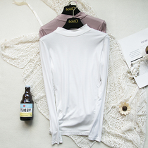 Autumn High Neck Modal base shirt Autumn Dress Mid Collar Lap Interior Tight Top Women Long Sleeve T-shirt