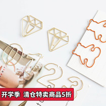 Nijia Creative Modeling Rose Gold Back Needle Cute Bookmark Little Clip Clip Office Stationery