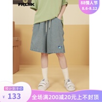 FRLMK national tide brand summer couple hip-hop Gan Wangxing with the same breasted jeans loose casual five-point pants