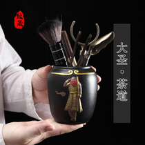 Zhisheng Kung Fu tea accessories Ebony solid wood tea ceremony six gentlemen set Household tea spoon Tea clip pot pen cup fork
