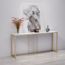 Nordic Xuanguan Table leans against wall table Modern minimalist iron Art Hyuan Strip Narrow Side Strip Case Heating Sheet Shelve