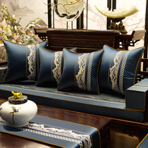 New Chinese red wood sofa cushion Pillow Embroidery Flower Sofa Cushion Vintage Solid Wood Cushion Sleeve Thickened anti-slip custom