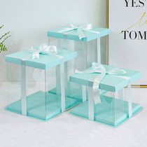 Transparent birthday cake box heighed 4 6 8 10 12 14 inch double-layer cake box net red gift box customized