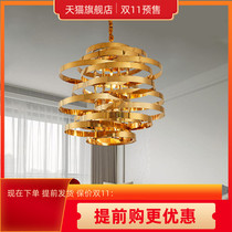 Restaurant chandelier modern simple creative personality designer stainless steel gold table lamp dining room decoration chandelier