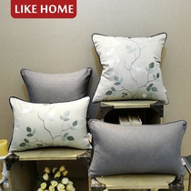 American cushion bedside office sofa chair embroidered pillow backrest pillow case waist pillow classical gray without core