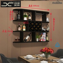 Wall hanging wine cabinet ornaments wall hanging wine rack upper wall wall hanging cabinet personalized wine grid Chinese multi-layer storage rack