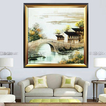 Printed DMC cotton thread cross embroidered kit full embroidered living room bedroom oil painting scenery small bridge running water and water countryside