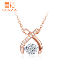Xia Diamond 18K gold smart diamond necklace fashion rose gold real diamond pendant diamond jewelry neck jewelry new products