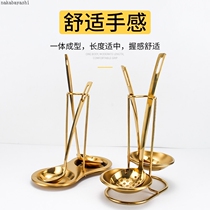 Hot pot spoon spoon custom cooking spoon hot pot Spoon thick colander seasoning spoon rack stainless steel gilded soup spoon rack