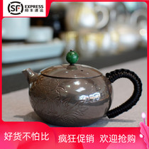 Handmade 999 silver teapot sterling silver tea set tea ceremony cooking Kettle Teapot kung fu tea set purple sand jade silver pot