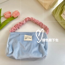 ins Contrast underarm bag corduroy girl large intestine out bag corduroy with feel shoulder bag