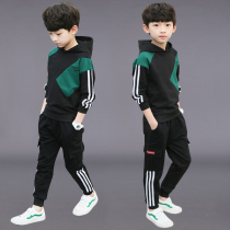 Boy suit spring and autumn 2021 new handsome childrens middle and large childrens sports two-piece childrens clothing boys foreign tide