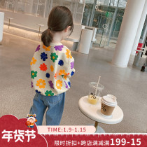 Small pudding childrens clothing 2021 New Baby Yayfeng plus velvet sweater girls Autumn Winter