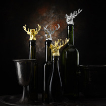 Creative Yege deer head wine mouth head Household Yege red wine stopper wine opener Zinc alloy wine stopper wine pourer