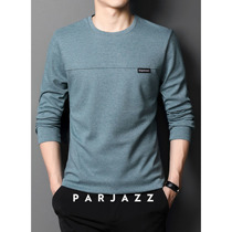 Mens bottoming shirt round neck sweater Loose casual trend spring and autumn top clothing Long sleeve t-shirt slim high-end mens clothing