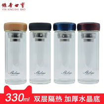 Hong Kong Shibao double insulated glass 330ml heat-resistant tea cup 024 desktop business office Cup gift Cup
