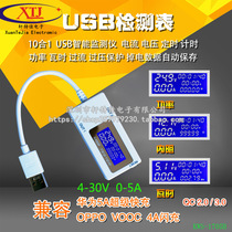 USB voltage and current timing timing power watt-hour internal resistance overcurrent and overvoltage detection instrument KSW-1705B