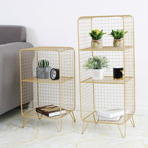 Nordic simple ins Net red grid shelf multi-layer frame bedside sofa bookshelf cabinet storage rack storage rack storage floor landing