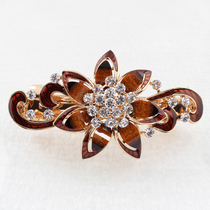 Hair Clip Flowers Gold Alloy Hair Clip Inlaid Drilling Head Accessories Drop Oil Hair Accessories Korean Version Hairpin Hairclip