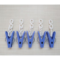 Clothing drying socking towel diaper selection Umbrella frame plastic blue clamp with white chain hook accessories