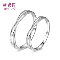Silver bear silversmith ring Fashion female 2018 new couple ring simple temperament student fresh send girlfriend