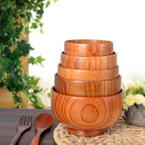 Solid Wood Rice Bowls Wood Bowls Foam Noodles Bowl Soup Noodles Bowls Rice Bowls of Cutlery Wooden Bowls Multi-Style Wooden Rice Bowls