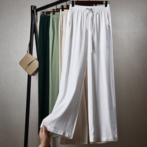 Cotton Hemp Broadlegged Pants Woman 2022 Summer New Casual Loose Linen Pants Pituality Trousers long pants Slim Slim 90%