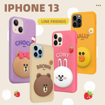 LINE Brown Bear iphone13 Mobile Phone Shell Cute PRO Cartoon MAX Apple 12 Anti-Fall 11 Silicone Cover Girls